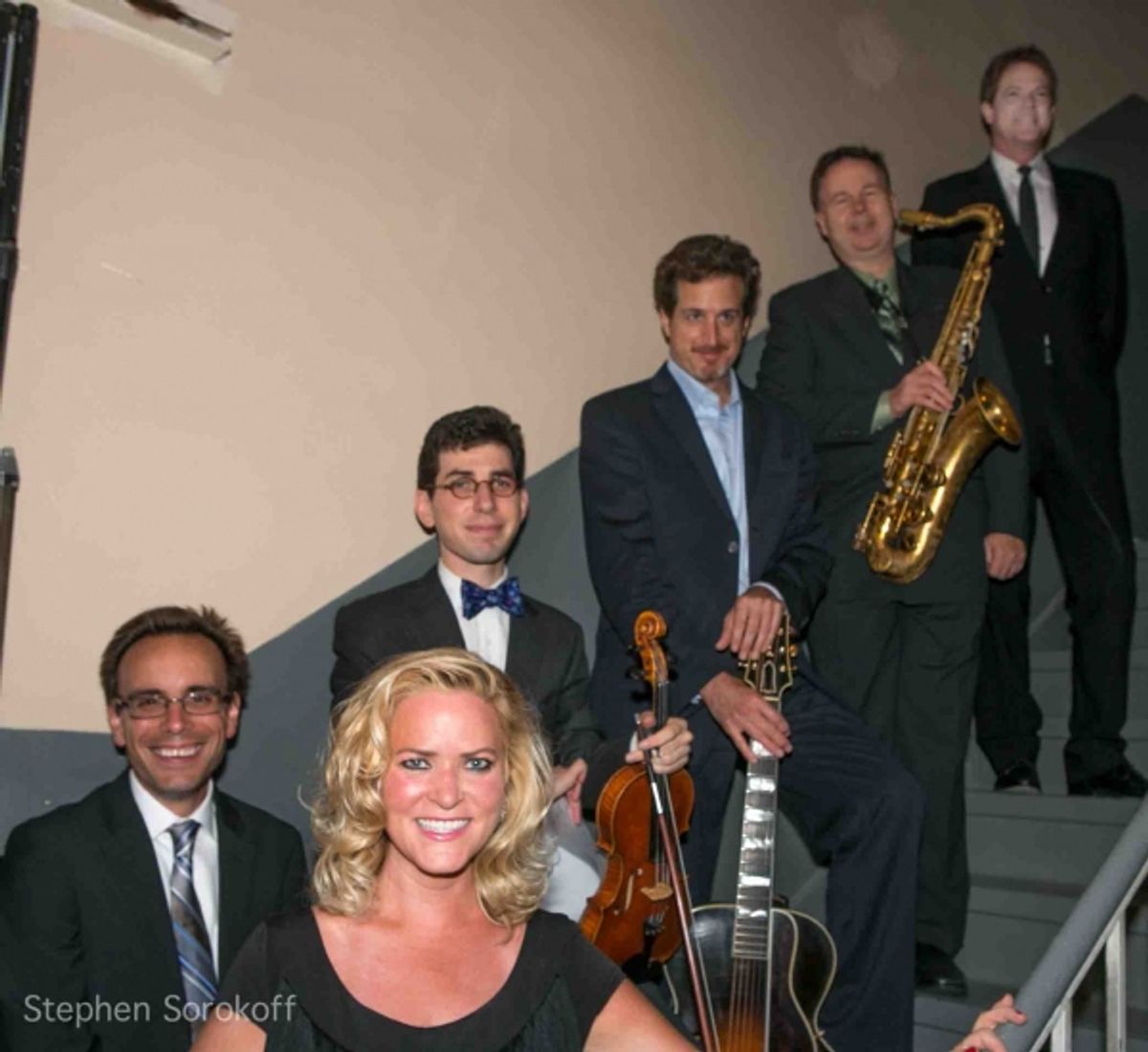 Colleen McHugh and the band backstage at 